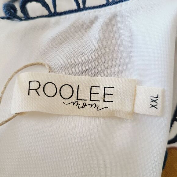 NWT Roolee Mom Dress White Gold Polka Dot Printed Lined Midi Size XXL Back Zip - Picture 6 of 8